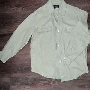 green button up shacket